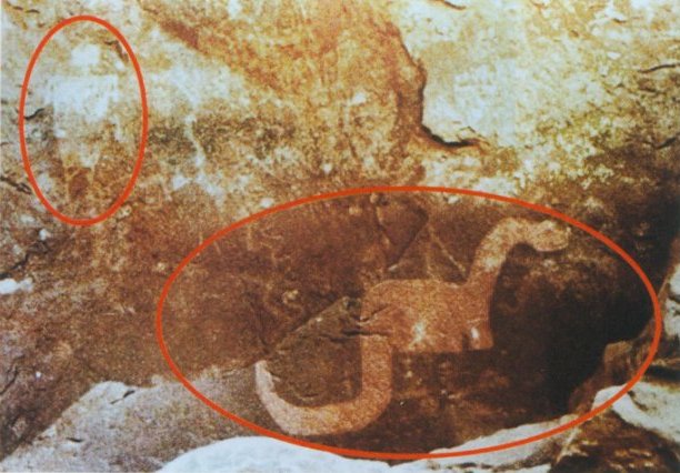 Brontozaur gravat pe peretele unei peșteri alături de un om, descoperire făcuta în America, Statul Utah